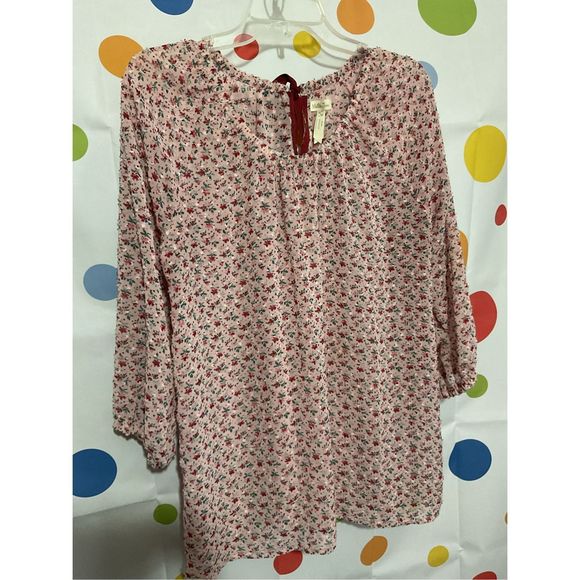 Matilda Jane Semi Sheer 3/4 Sleeve Peasant Blouse Size Large 🍑🍓 - Picture 7 of 14